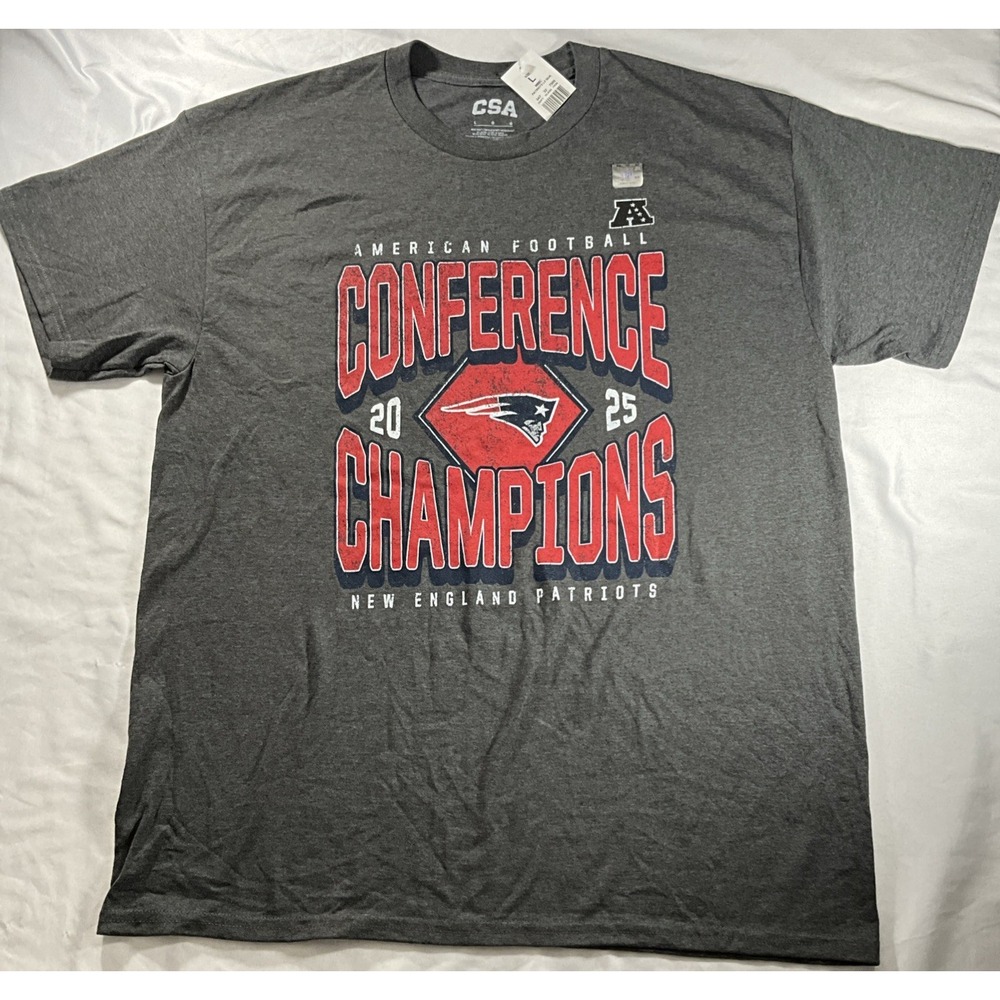 NFL Football New England Patriots 2025 AFC Conference Champions Gray Medium